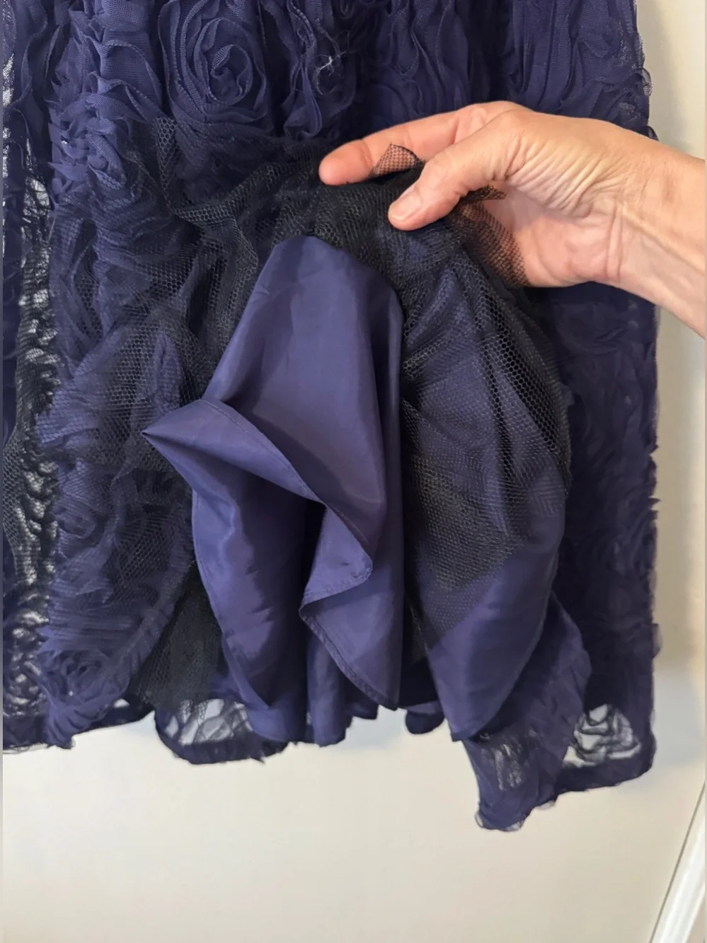 Strapless Purple Girls' Party Dress with Rosette Skirt